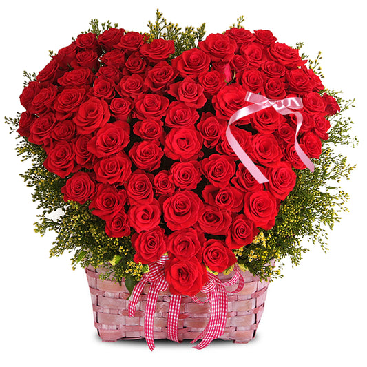 Heart shape arrangement of Roses