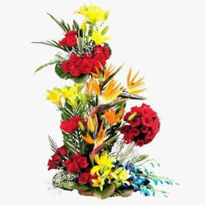 Tall Arrangement of Exotic Flowers