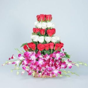 Arrangement of Roses & Orchids