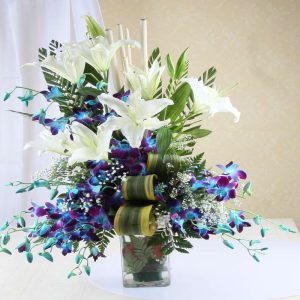 Orchids & Lilies in a Vase