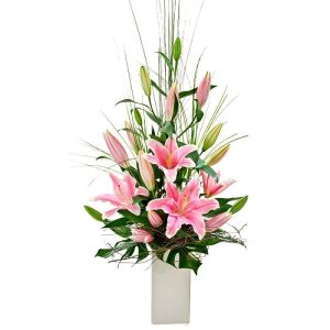 Oriental Lilies in a Vase